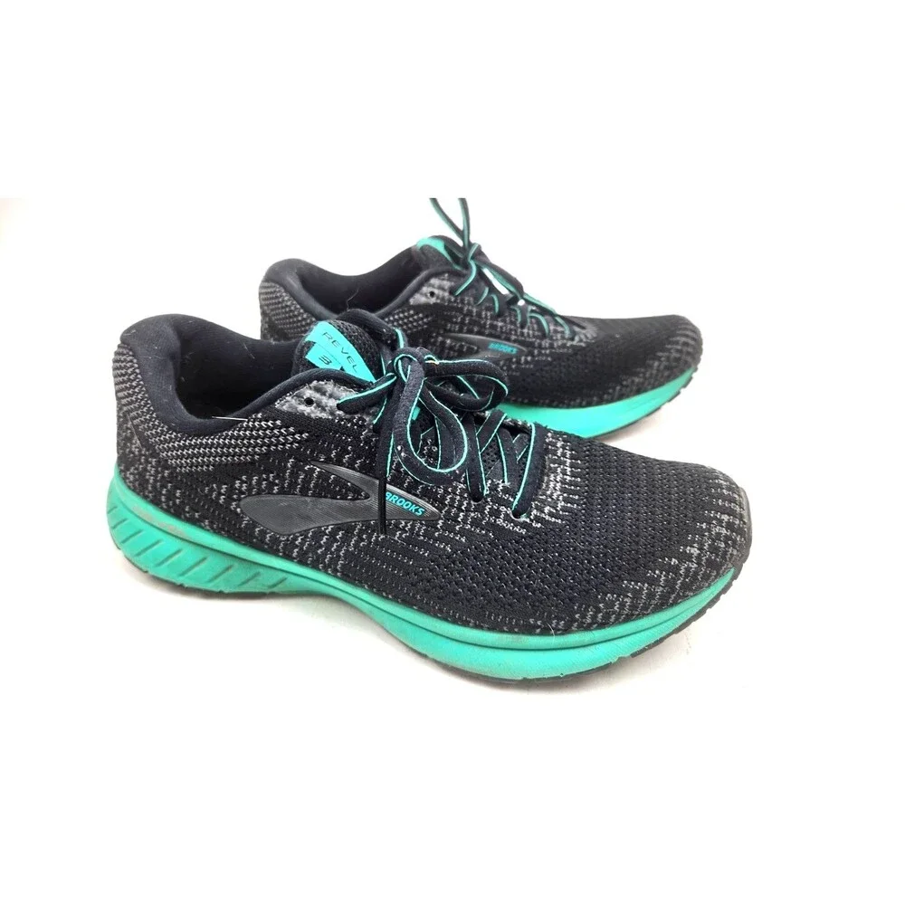 Brooks Revel 3 Running Shoes Women’s Size 8.5 Black and Green